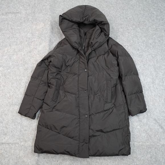 Ralph Lauren Coat Womens Extra Large Black Goose Down Puffer Hooded Parka Long - Picture 1 of 12